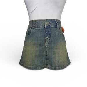 NWT Hydraulic Denim Mini Skirt Vintage Wash Stretch Low Rise Size 5/6
